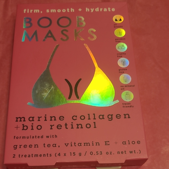 NWT Boob Masks with Marine Collagen and Bio Retinol - Pink - Picture 1 of 4
